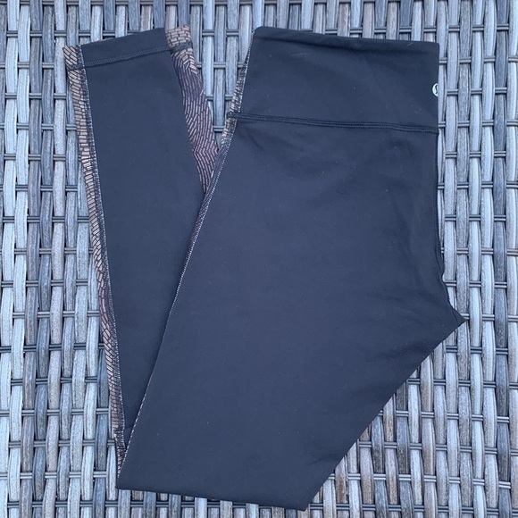 LULULEMON Wunder Under Pant *Full-On Luon - Golden Godess Cashew Multi / Black - Picture 9 of 14